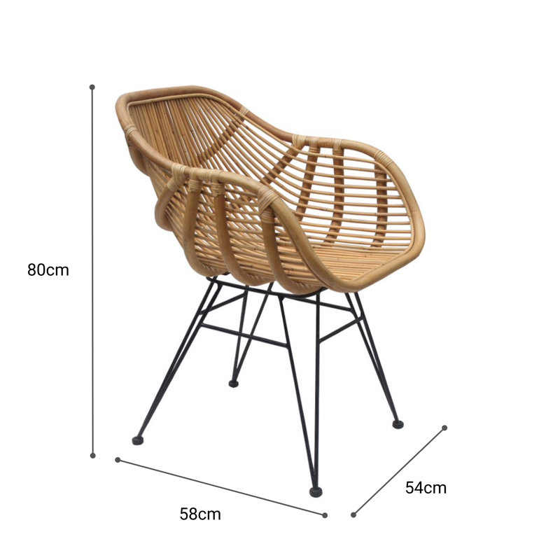 Chantilly 46cm H Side Chair in Black, Brown