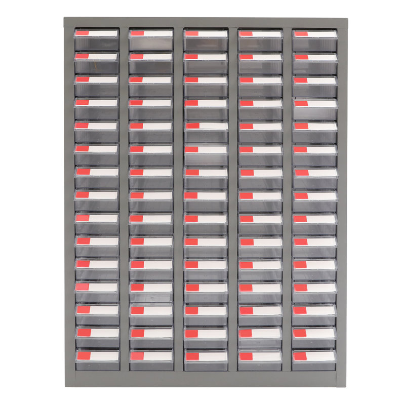 Boîte de rangement pour 75 outils à tiroirs et écrou pour garage, Clair