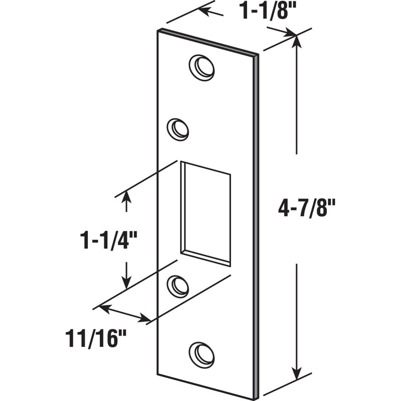 Deadbolt Strike, 4-7/8 in., Brass Plated (Single Pack)