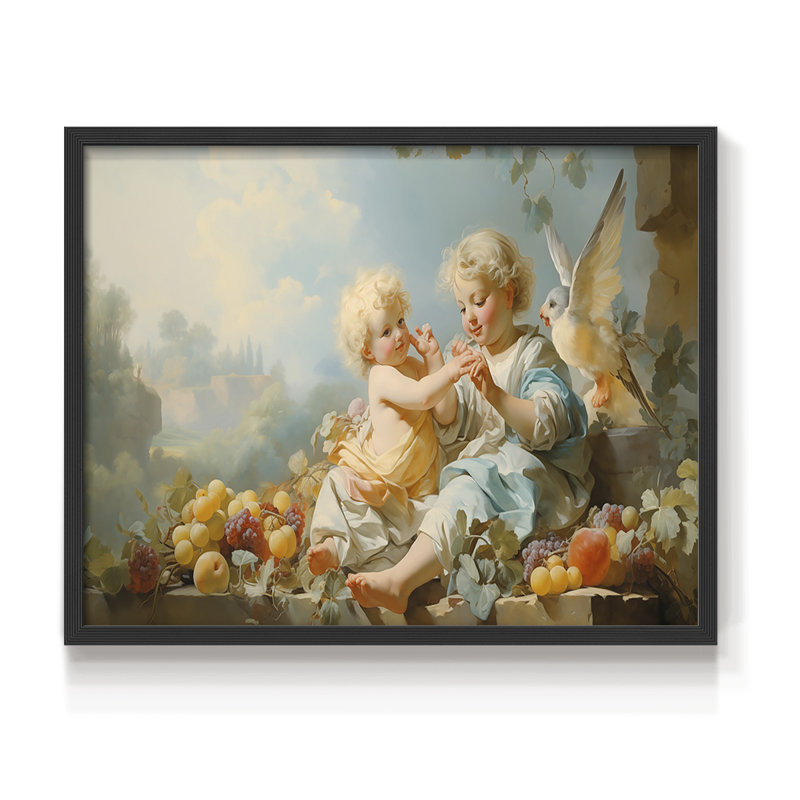 Angels From Above-XV - Reproduction encadrée - Restickable, Cadre noir, H 11 po x l 14 po