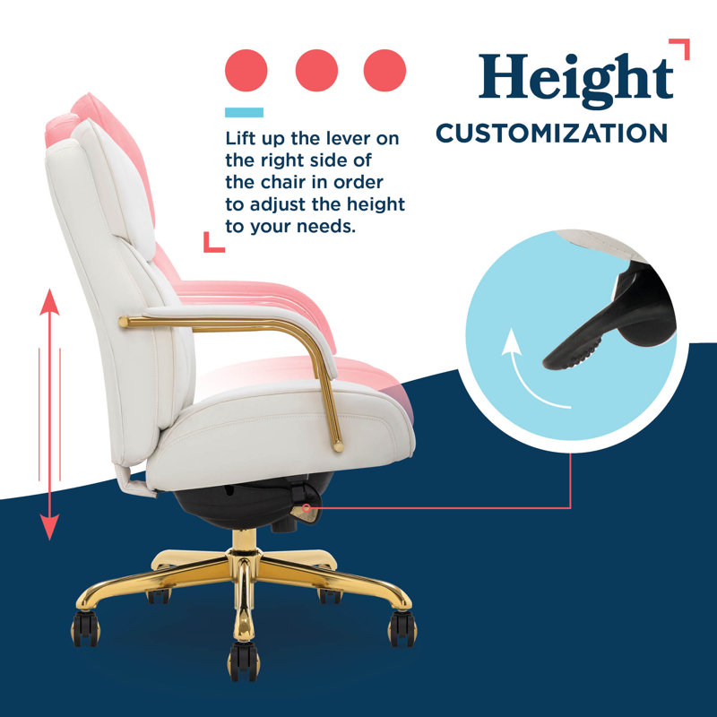 Symphony Swivel Executive Chair, Gold, White