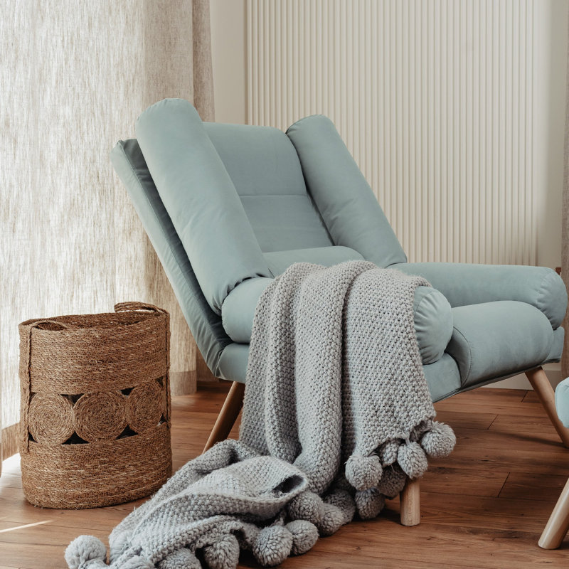Upholstered Armchair, Blue