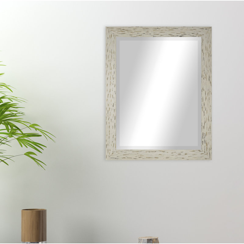 Miroir de salle de bain Carlea, H 25 po x l 21 po, Crème / Noir