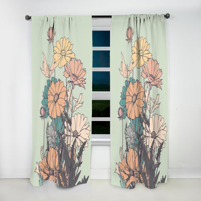 Pinchon - Daisy 90s Vibes I - Traditional Velvet Curtain - Room Darkening - 1 panel