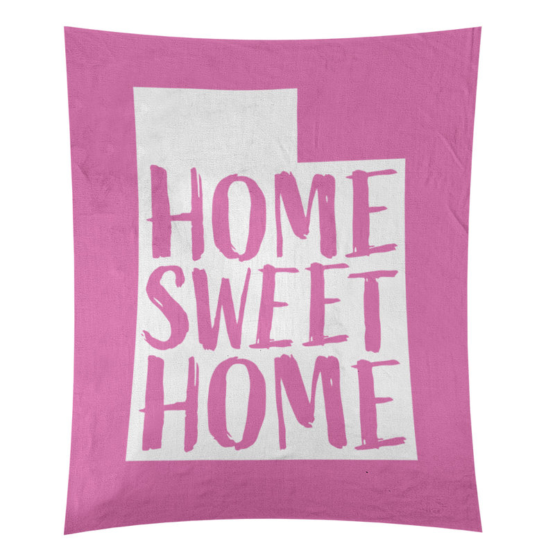 Tapisserie murale Home Sweet Utah, H 104 po x l 88 po, Rose