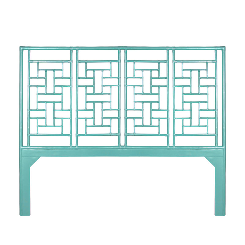 Ohana Rattan Open-Frame Headboard, King, Turquoise