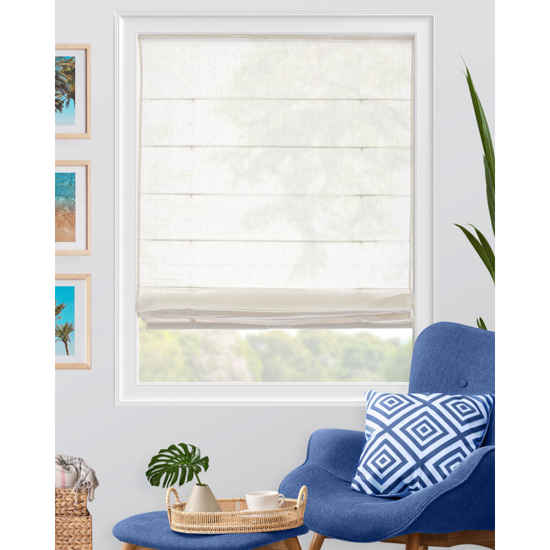 Semi Sheer Roman Shade, 47" W x 64" L