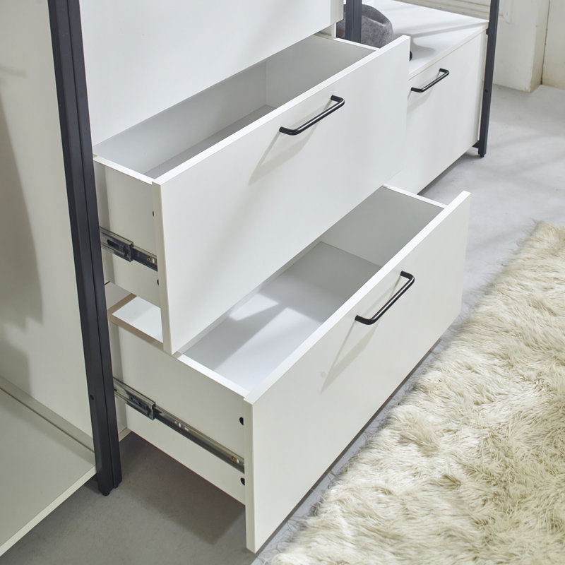 Walk-in avec placard en métal - blanc, espace de rangement très profond, chaleur et eau, surface du cadre de tableau de teinture Stain Scratch E0, calibré
