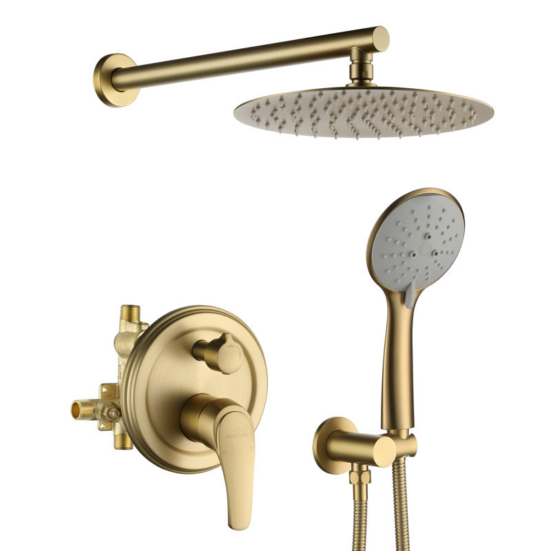 All-In-One Kit with Rough in-Valve, Brushed Gold