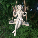 Ashby-de-la-Zouch Forest Fairy Hanging Swing Flowers Statue