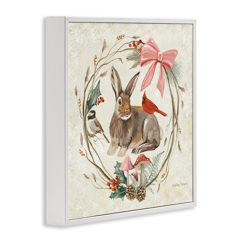 Couronne de bois rustique, giclée encadrée, design par Kelley Talent, H 12 po x l 12 po