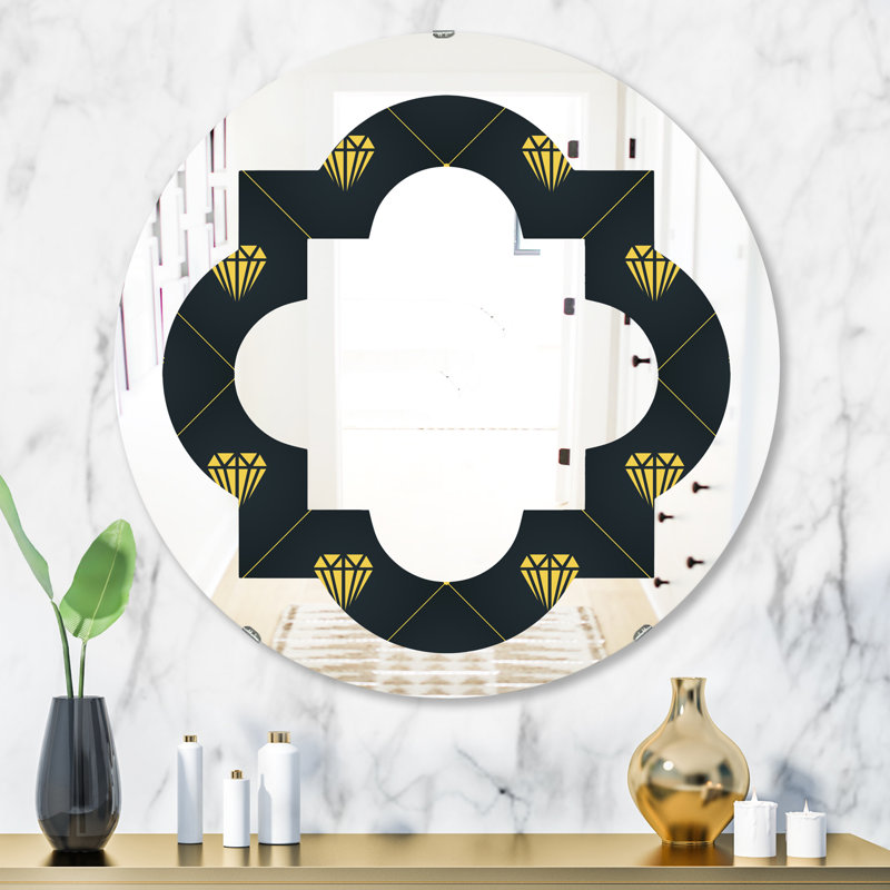 Miroir mural éclectique Quatrefoil, H 23,6 po x l 23,6 po