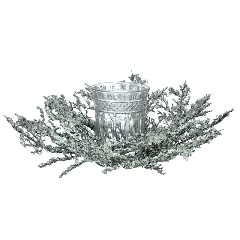 Jet de glace 16 po avec centre de table Hurricane, Argent argent