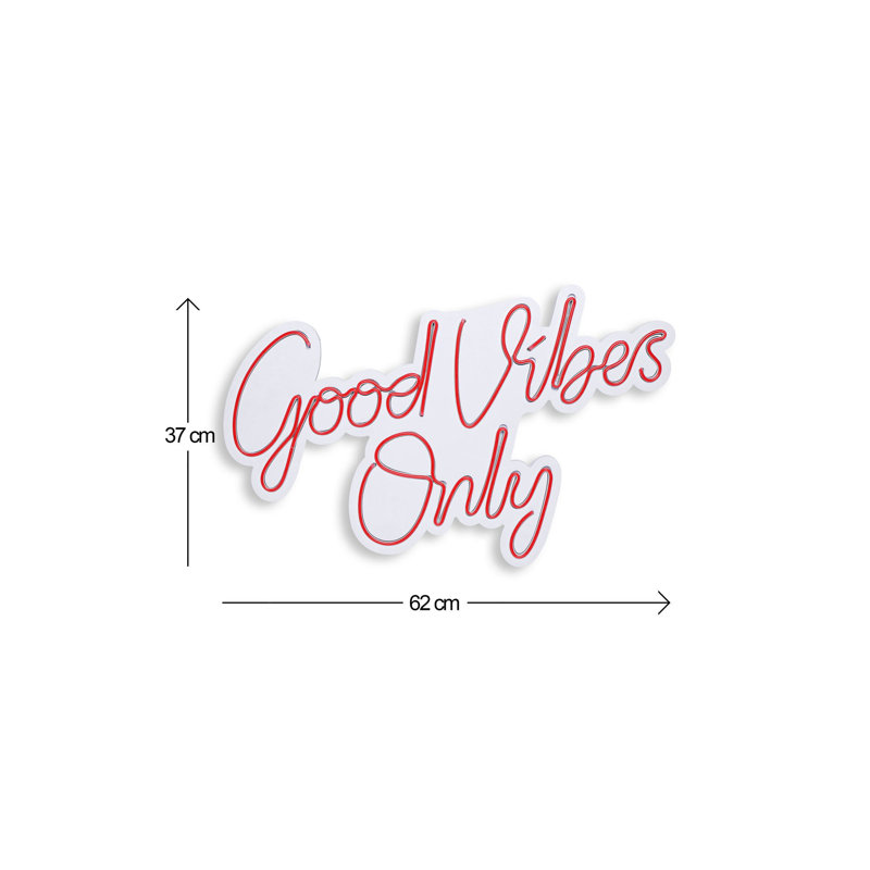 Jaquari 20'' Good Vibes Only LED Neon Sign, Red