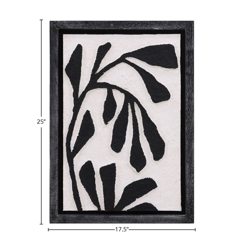 Rio Paper Mache Wall Art with Black Hardwood Frame