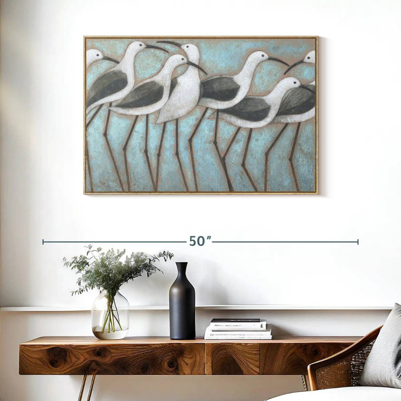 Défilé côtier, Cadre flottant en bois naturel, 37 po x 25 po