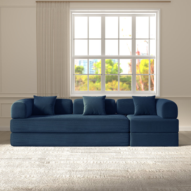 Jordan 2-Piece No-assembly Sleeper Sofa Bed With Sleeper Chair, Blue