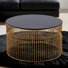 Ensemble de table (table basse et table de bout) - Plateau en verre avec base en métal