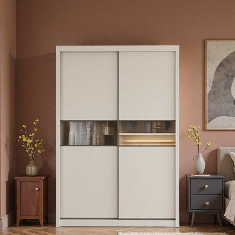 Simple Sliding Wardrobe, 79" H x 44" W x 25" D