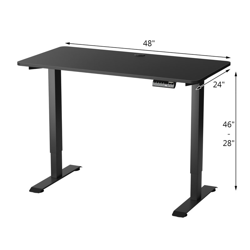 Bureau debout à hauteur ajustable Cloverly, Noir
