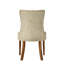 Chaise d'appoint en tissu Yotam beige et finition en chêne récupéré, chaise de salle à manger rembourrée, chaise de salle à manger, chaise de cuisine
