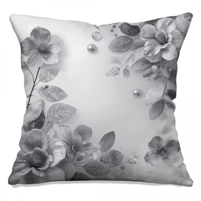 Coussins décoratifs monochromes à motif floral