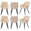 Yerres 6 Person Dining set - a Rectangular Wooden Dining Table with Metal Legs and a Set of 6 Quilted Velvet Dining Chairs for Dining Room - Modern Dining Table Set-1308143838