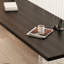 Bureau rectangulaire en bois massif noir et acrylique-287878384