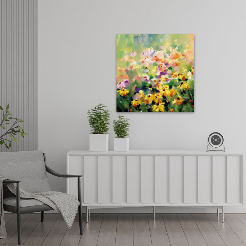 Art floral contemporain Wild Meadow, H 24 po x l 24 po