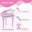 Pocola 37 Key Musical Mini Piano Electrionic Keyboard Microphone Stool-345377906-345377905