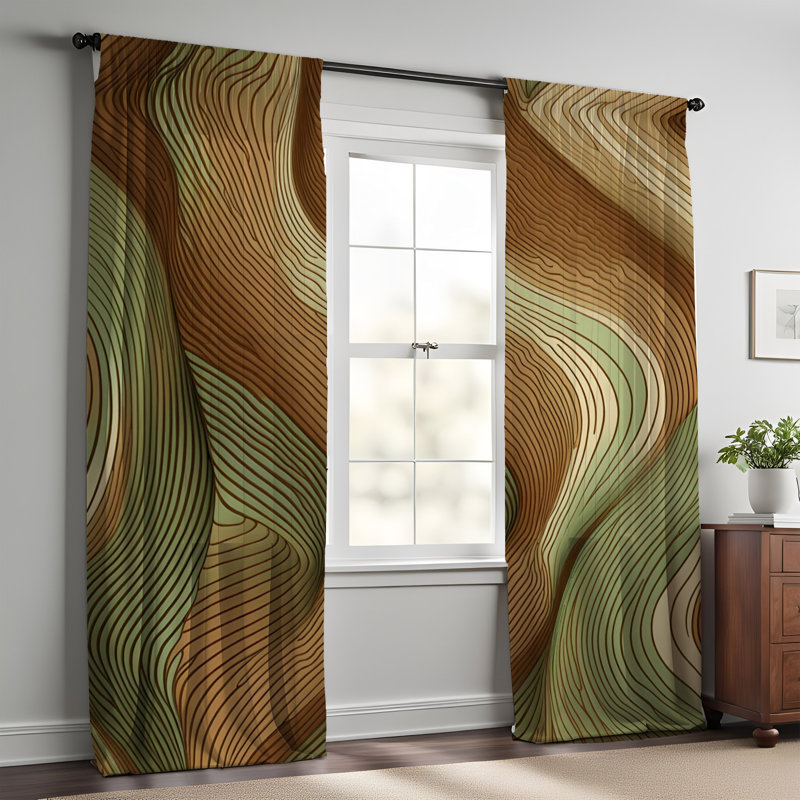 Paire de rideaux semi-transparents en polyester Shariece, L 40 po x L 61 po