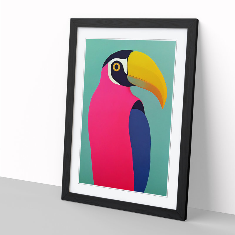 FRM-V0523-2526X Toucan Abstract Vol.4 - Single Picture Frame Print, 34cm H x 25cm W x 2cm D, Oak