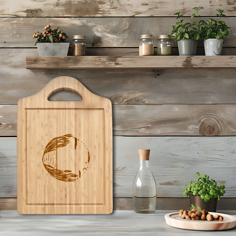 Boho Charm - 1 planche à découper en bambou, 18 po x 12 po