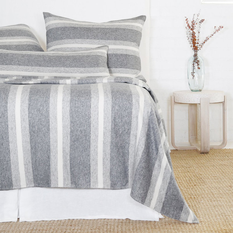 Alpine King Gray Cotton Woven Throw Blanket