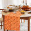 Halloween Ghost Table Runner 13×72 in, Soft Plush Table Cloth Spooky Fall Dining Kitchen Party Indoor Decoration (Orange)