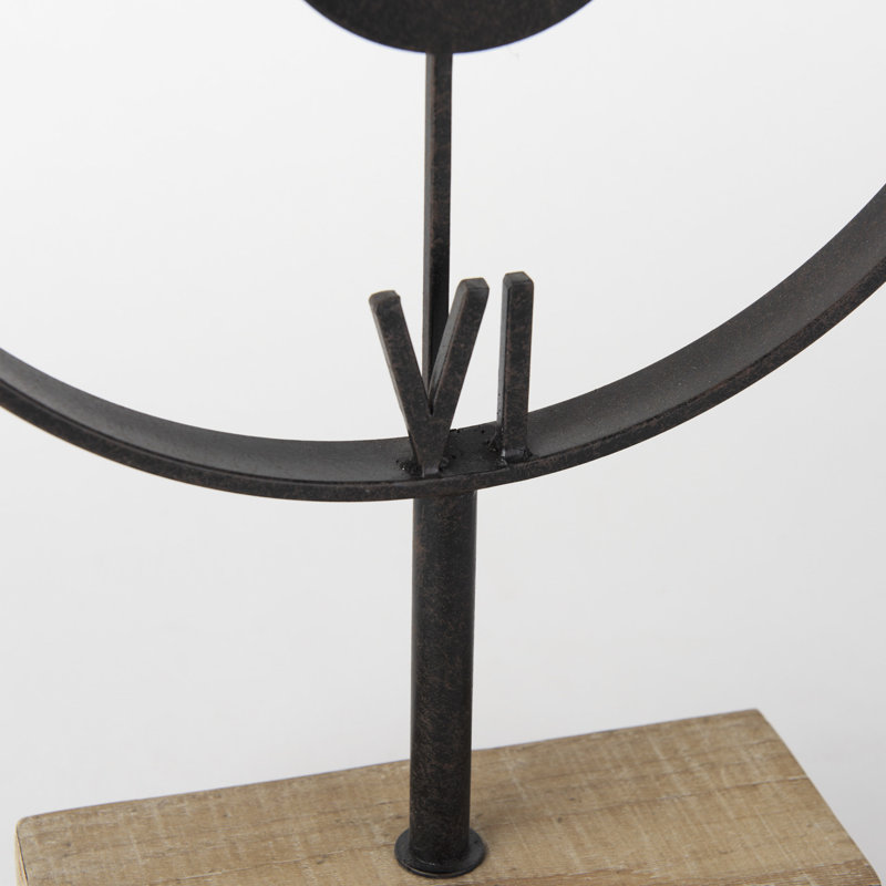 Gracie Oaks Oris Analog Metal Quartz Tabletop Clock in Black | Wayfair