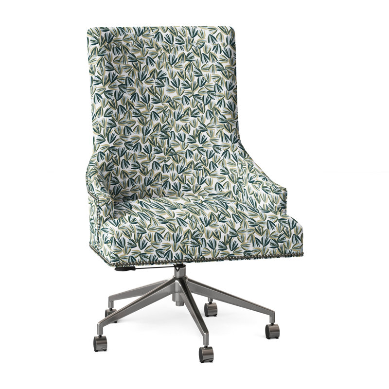 Chaise de travail Ashton, Perigold Palmetto Verdigris, Nickel, Clous - petit