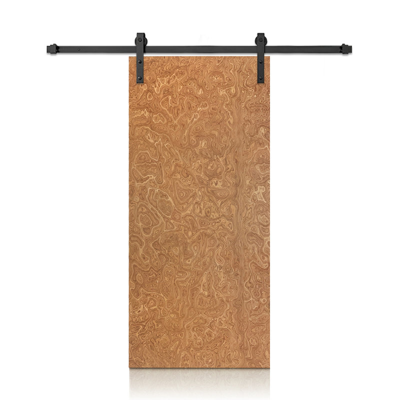 Porte de grange coulissante en noyer lisse avec noyau en placage, 84 po x 30 po