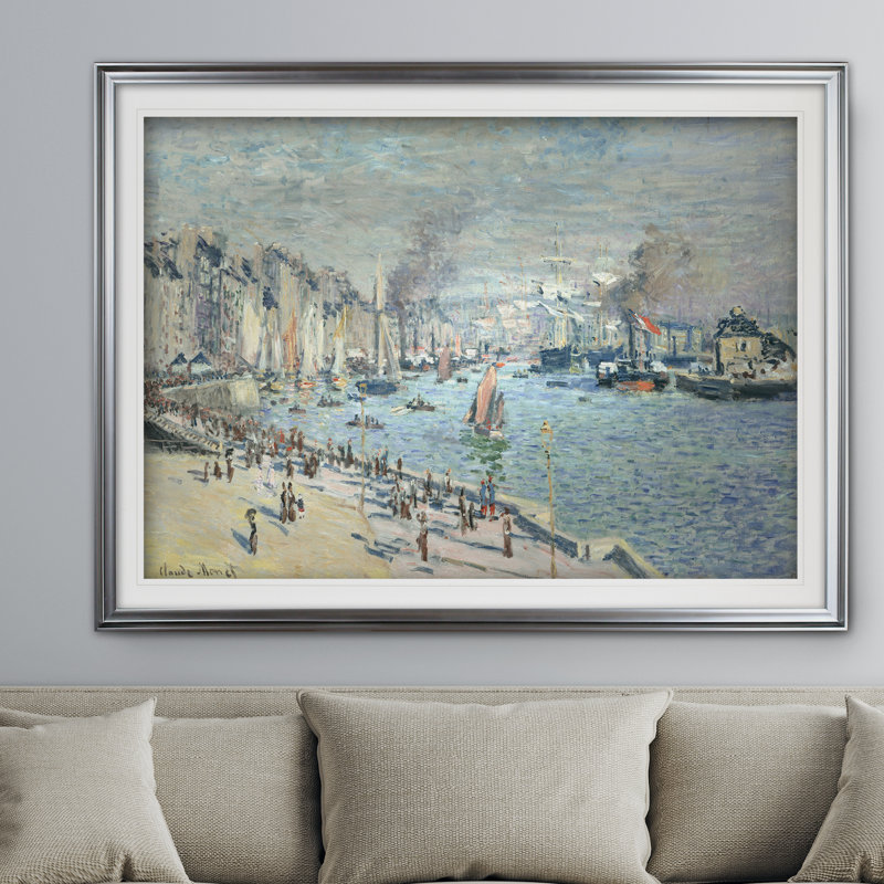 « old outer harbor » par claude monet, impression, Argent, H 24 po x l 32 po x P 1,5 po