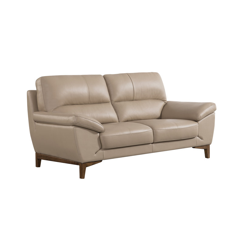 Causeuse en cuir Forestport, Cuir véritable brun clair