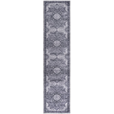 Bungalow Rose Bungalow Rose Washables Charcoal Grey Vintage Indoor Rug