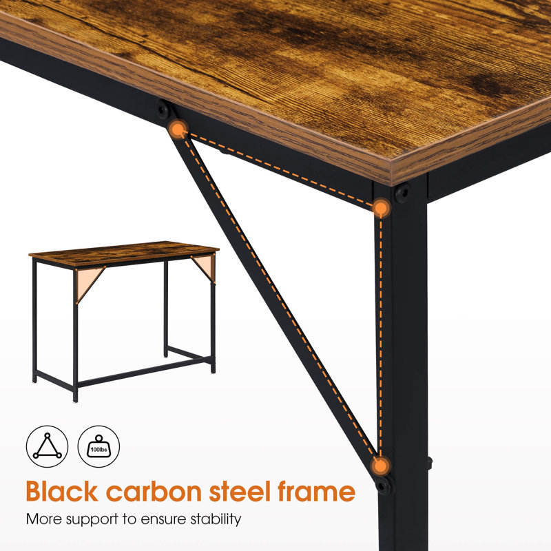 17 Stories Computer Desk, PC Table, Industrial Style Writing Desk with ...