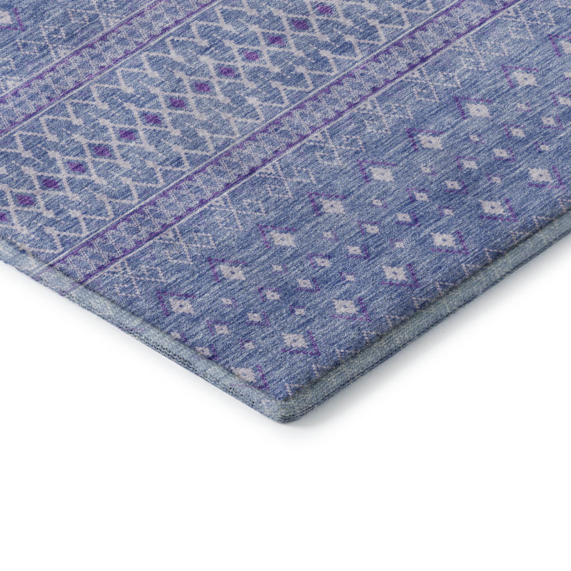 Premium Machine Washable Prisco Sky Rug, Rectangle 2'6" x 3'10"