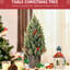 Arbre de Noël miniature avec pointes floquées et décorations des Fêtes, pomme de pin décorative