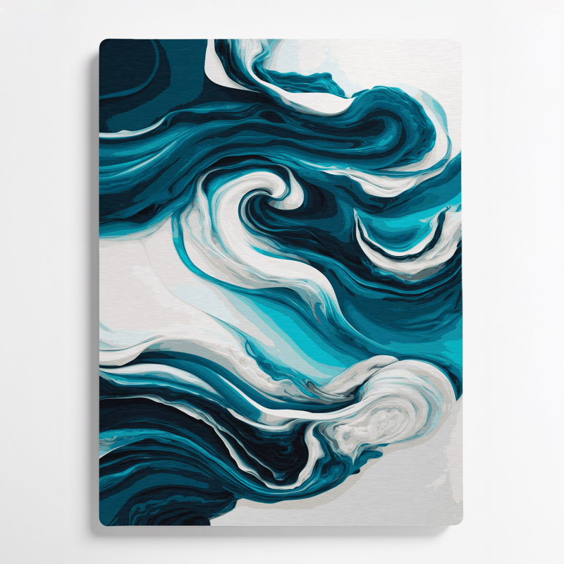 Abstract Landscape 24 Green Metal Wall Art, 16" H x 20" W