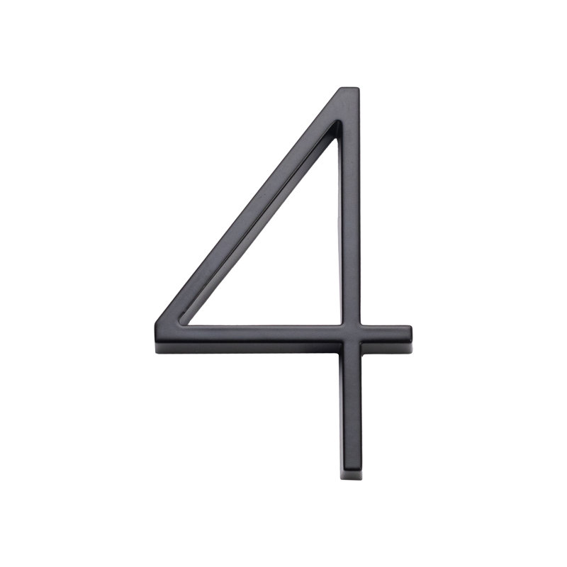 Numéro de maison flottante 5 po, 4, Argent argent