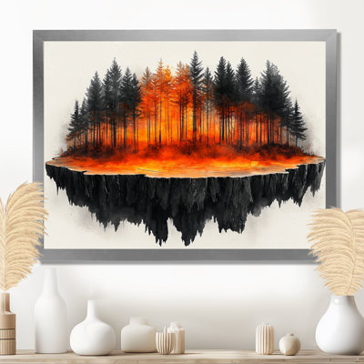 Forêt d'automne sur bois avec diapositive Harmony III - Art mural forêt pour le salon