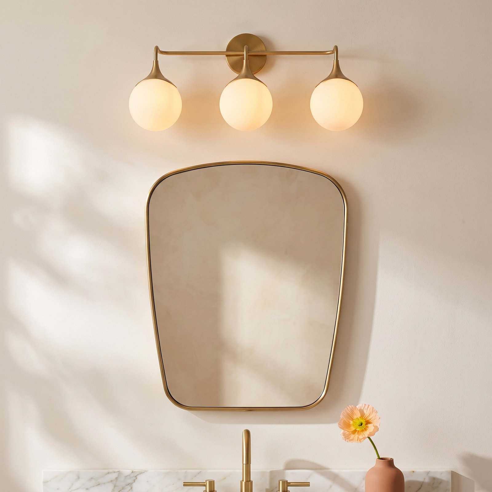 Nedra Vanity Light, Aged Gold, 3