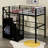 Twin Size Metal Loft Bed With Storage Staircase, Wardrobe And Full-Length Guardrails-513588632