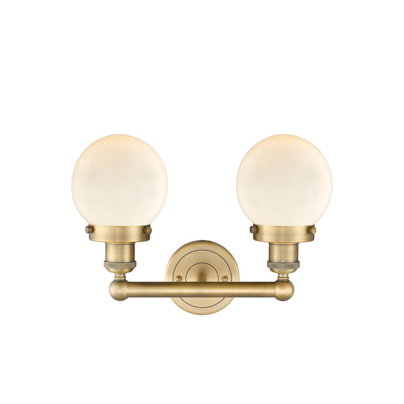 Alphonsa 2 - Light Dimmable Vanity Light, Matte White, Brushed Brass